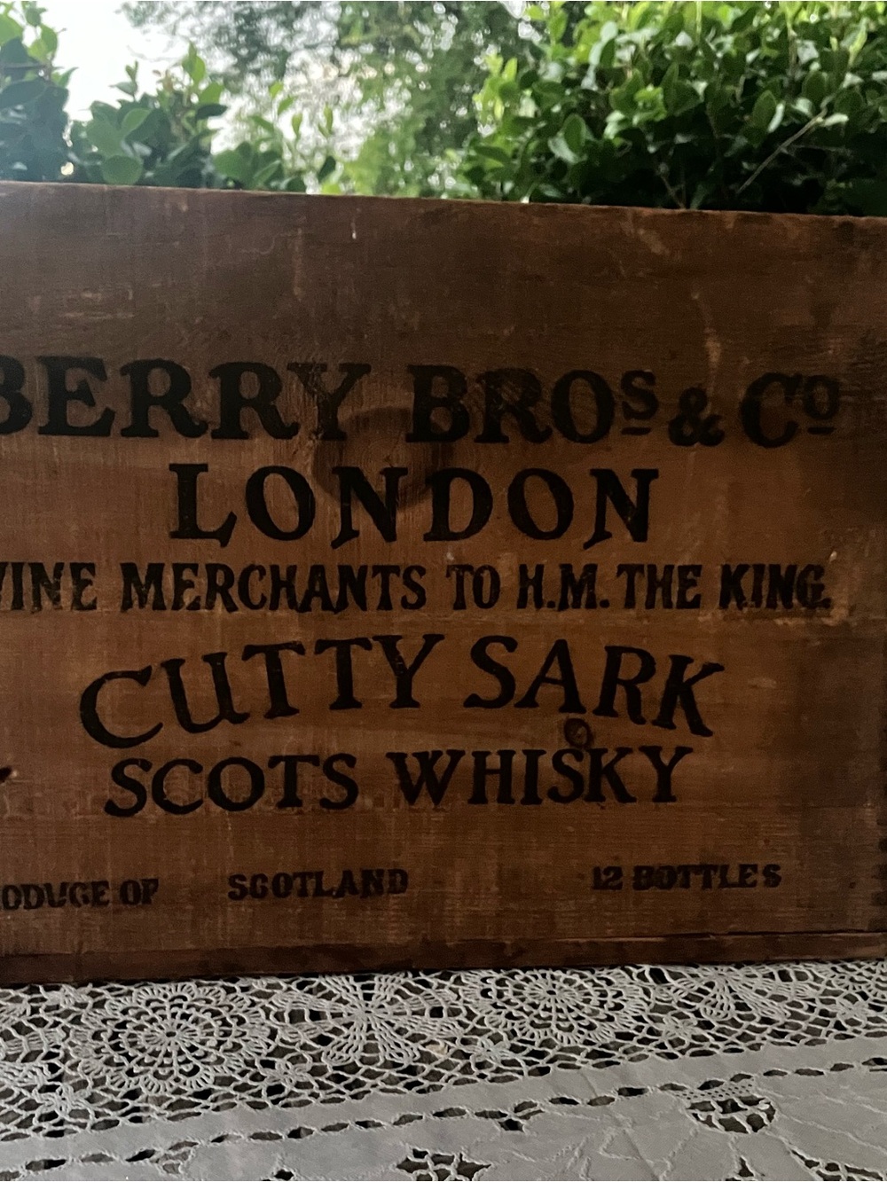 Vintage Berry Bros & Co Cutty Sark Scots Whisky Wooden Crate